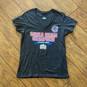 Chicago Cubs World Series V-neck T-shirt.